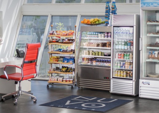 Nuvo Suites' Grab & Go Market with refridgerated food and beverages