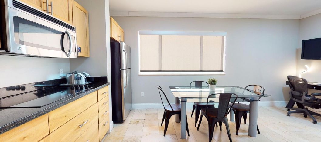 Double bed suite living room and kitchen