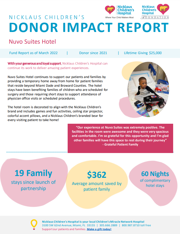 Nicklaus Children's Hospital Report 2022