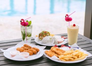 food and drinks from 107 pool bar menu
