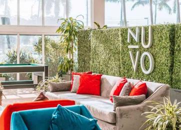 lobby of nuvo suites hotel in miami